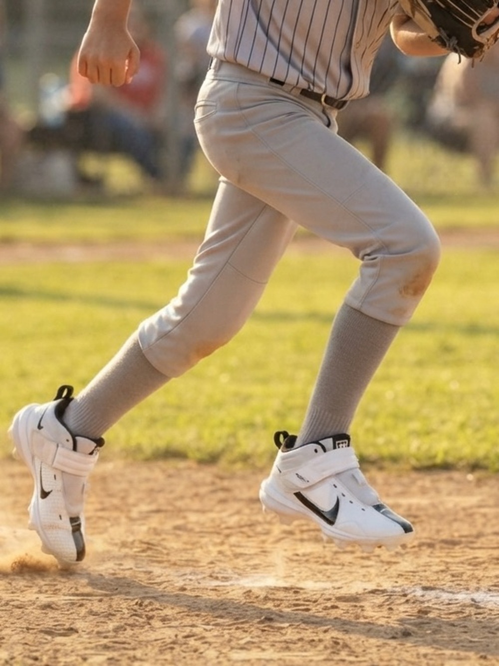 Nike Force Trout 7 Pro MCS (GS) Cleats White‎ & Black Size 5.5Y - No Laces